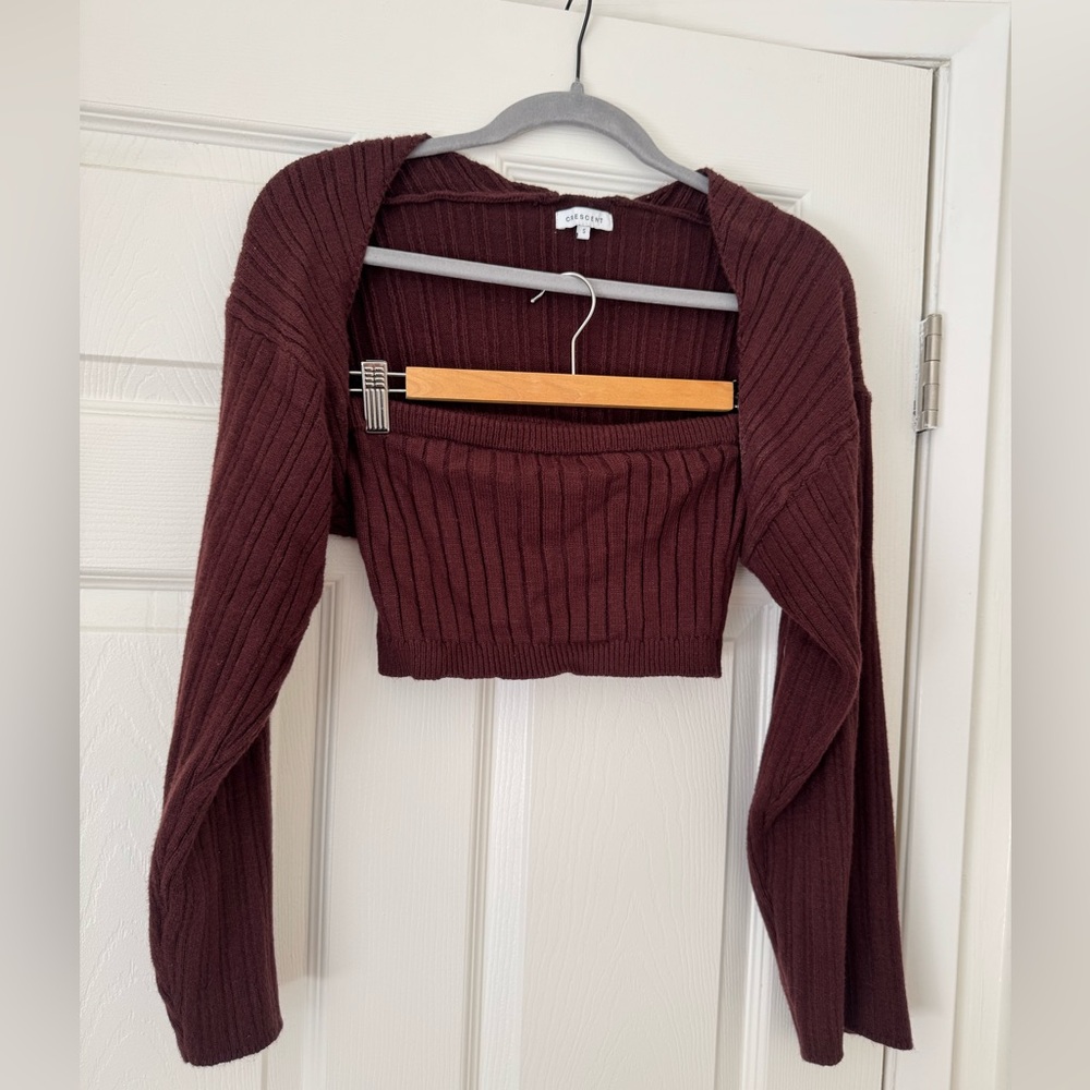 ribbed knit crop sweater